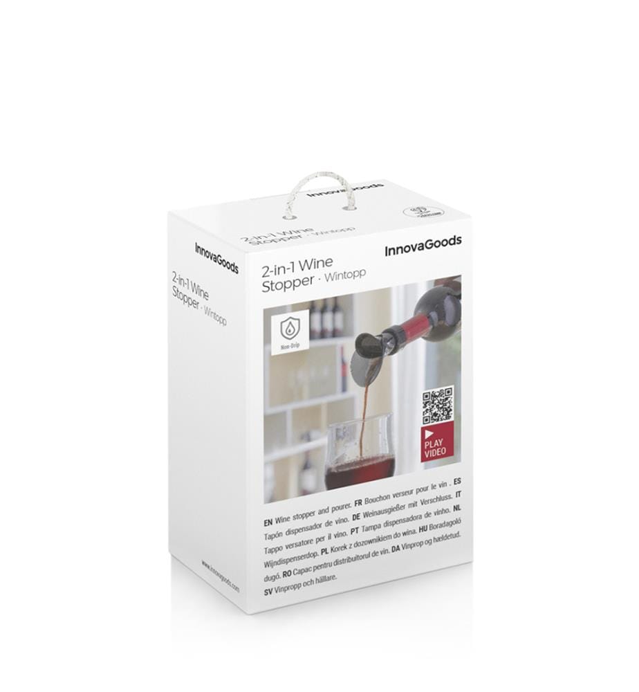 Wintopp 2 in 1 Tappo versatore per vino - Nero