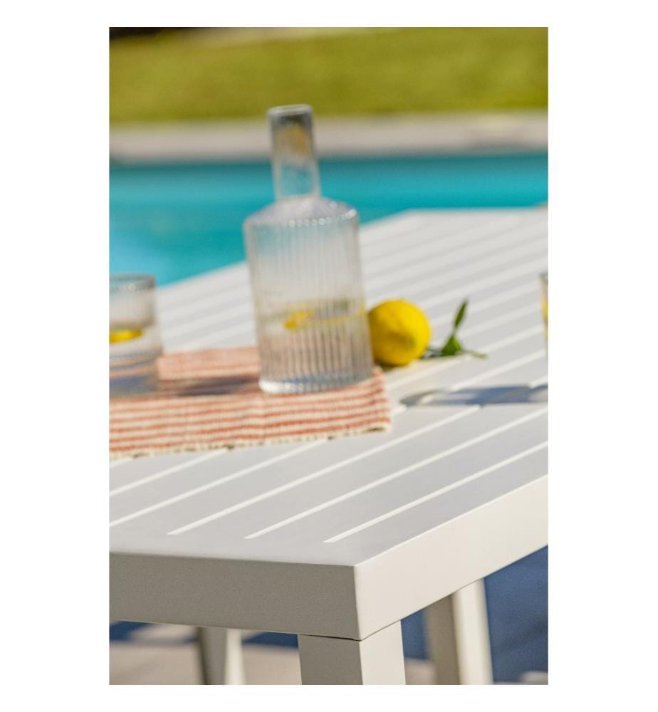 Ensemble repas de jardin CAYENNE 7 places en aluminium - BLANC