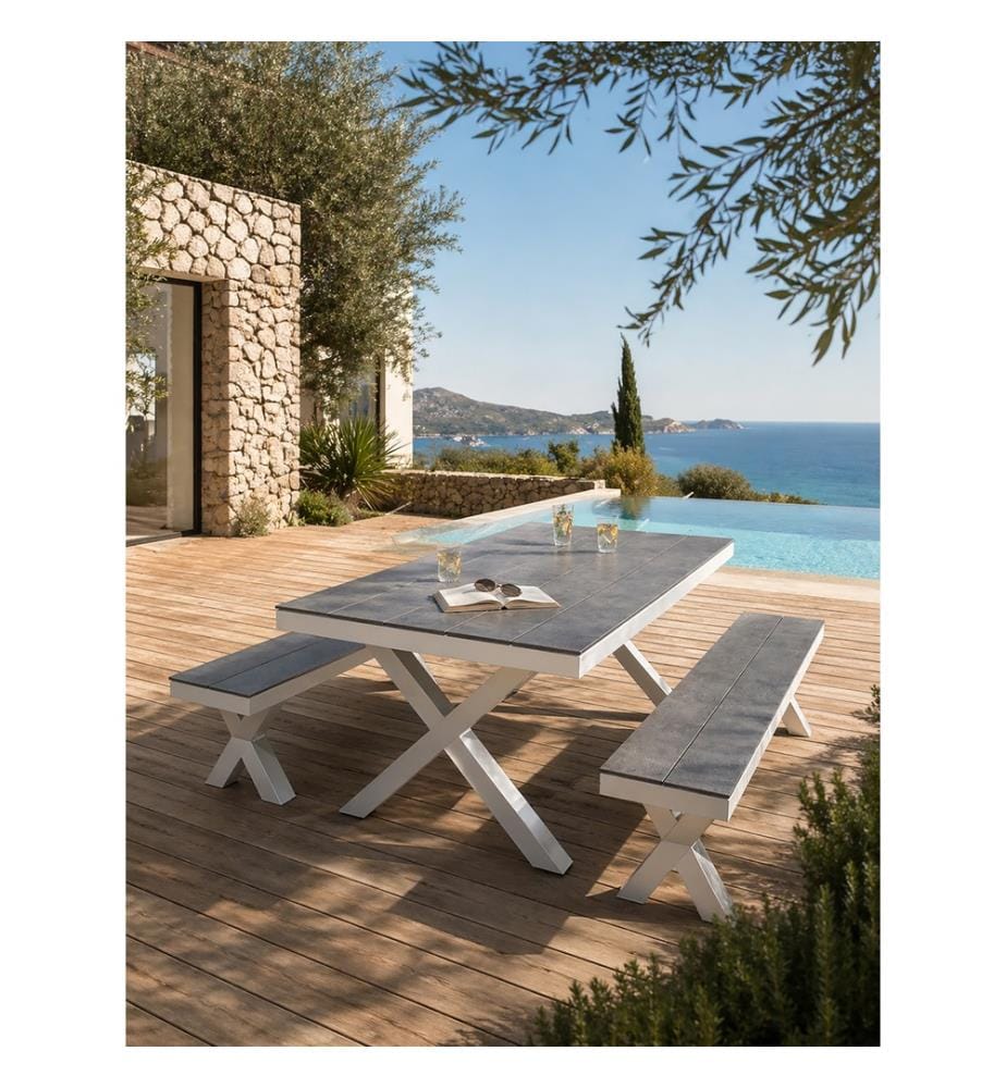 Table de Jardin Annecy 175 x 100 cm - Blanc