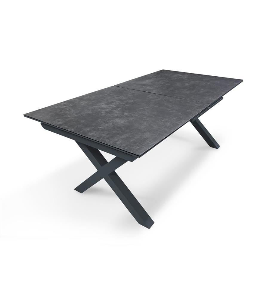 Table de Jardin Floride Céramique Extensible 180/240 x 100 cm - Gris Anthracite