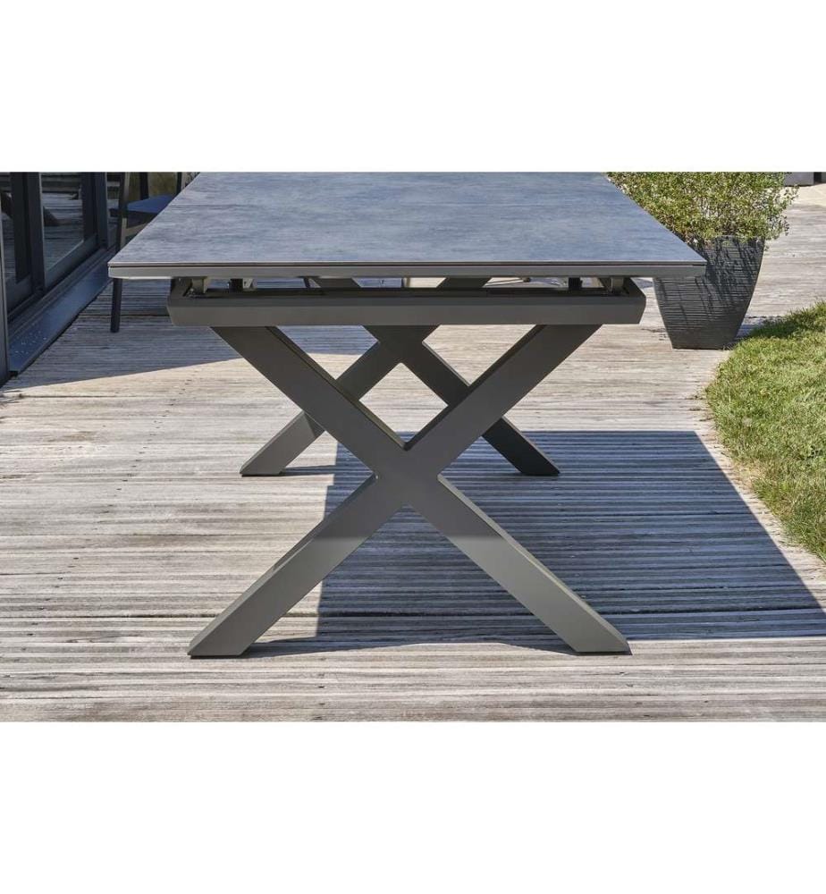 Table de Jardin Floride Céramique Extensible 180/240 x 100 cm - Gris Anthracite