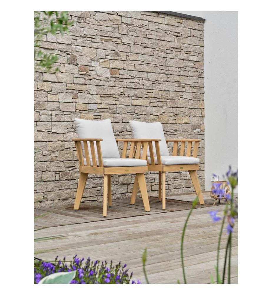 Lot de 2 Fauteuils de Jardin Liso - Bois