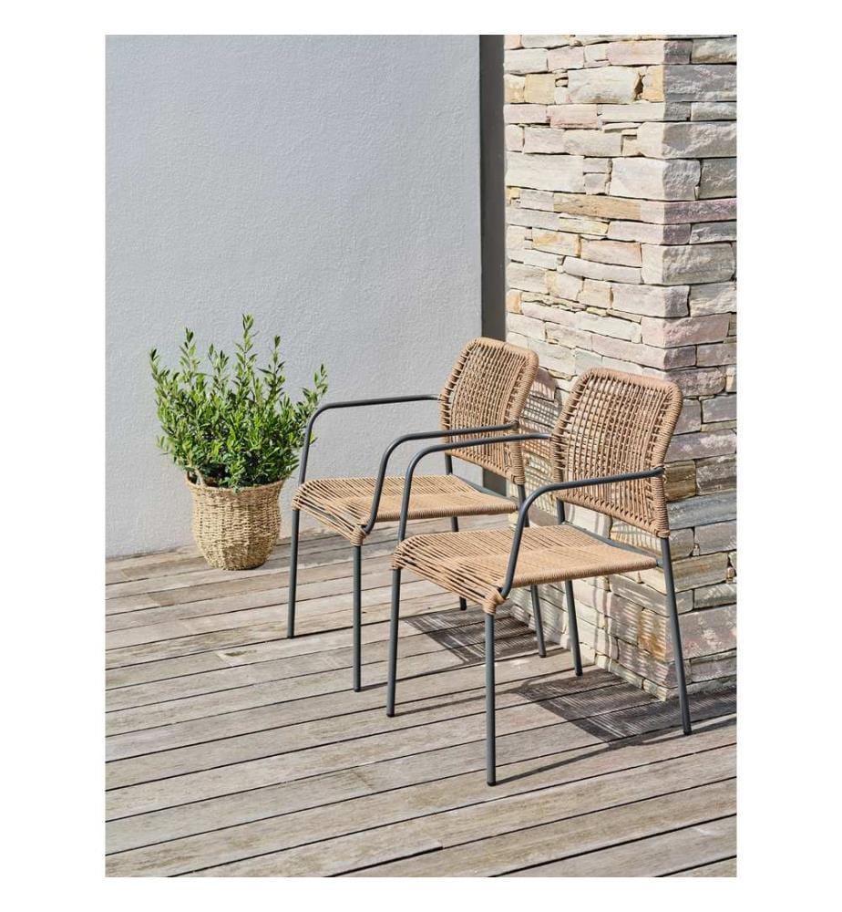 Lot de 2 Fauteuils de Jardin Marceau - Gris Anthracite