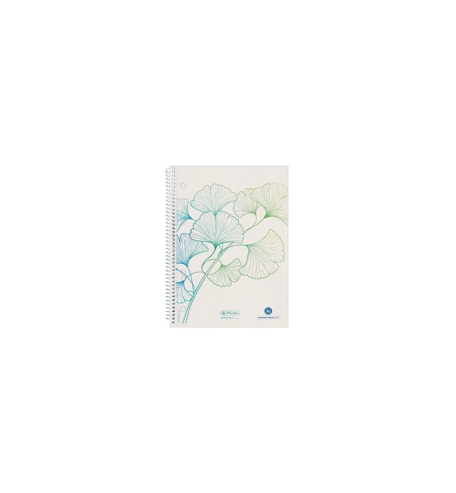 HERLITZ - Carnet de notes Greenline A5, À carreaux, Ginkgo