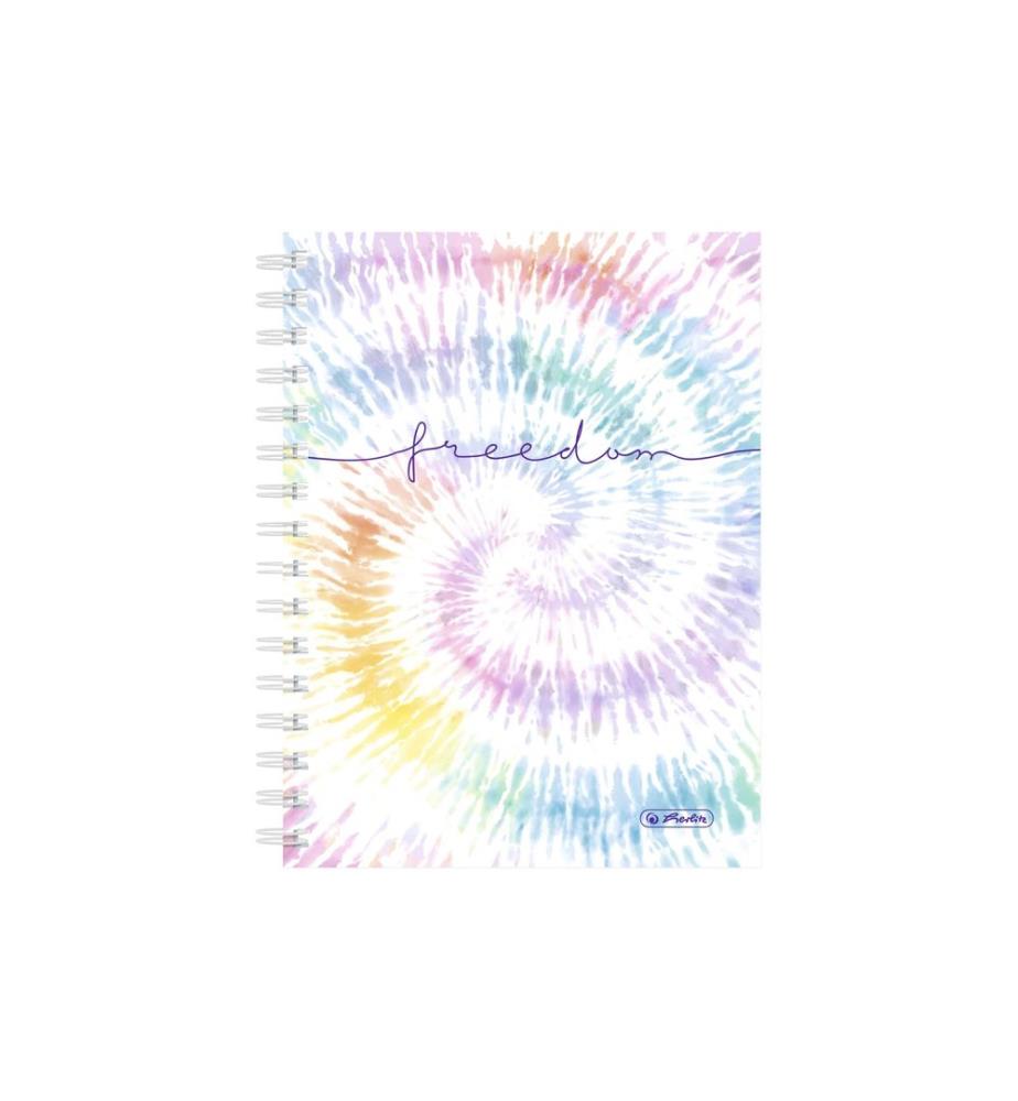 HERLITZ - Cahier Livre à spirales New Batik Freedom A5, 100 feuilles