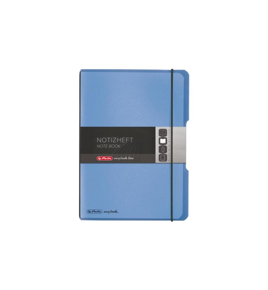 HERLITZ - Carnet de notes my.book flex A5, À carreaux, Bleu