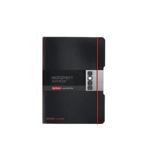 HERLITZ - Carnet de notes my.book flex A5, À carreaux, Noir/Rouge