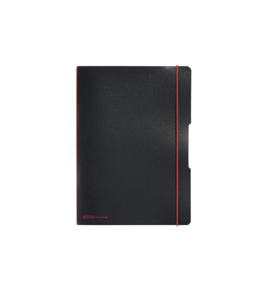 HERLITZ - Carnet de notes my.book flex A5, À carreaux, Noir/Rouge