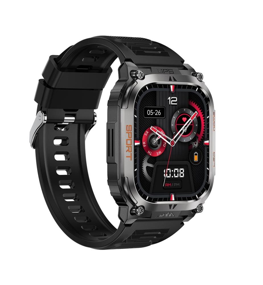 Smartwatch Amoled Nasa Gps Daytona Display mit Silikonarmband - Schwarz