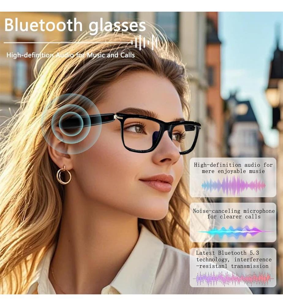 Multifunction Smart Glasses Nasa Gravity Edition Transmission - Matte Black & Clear