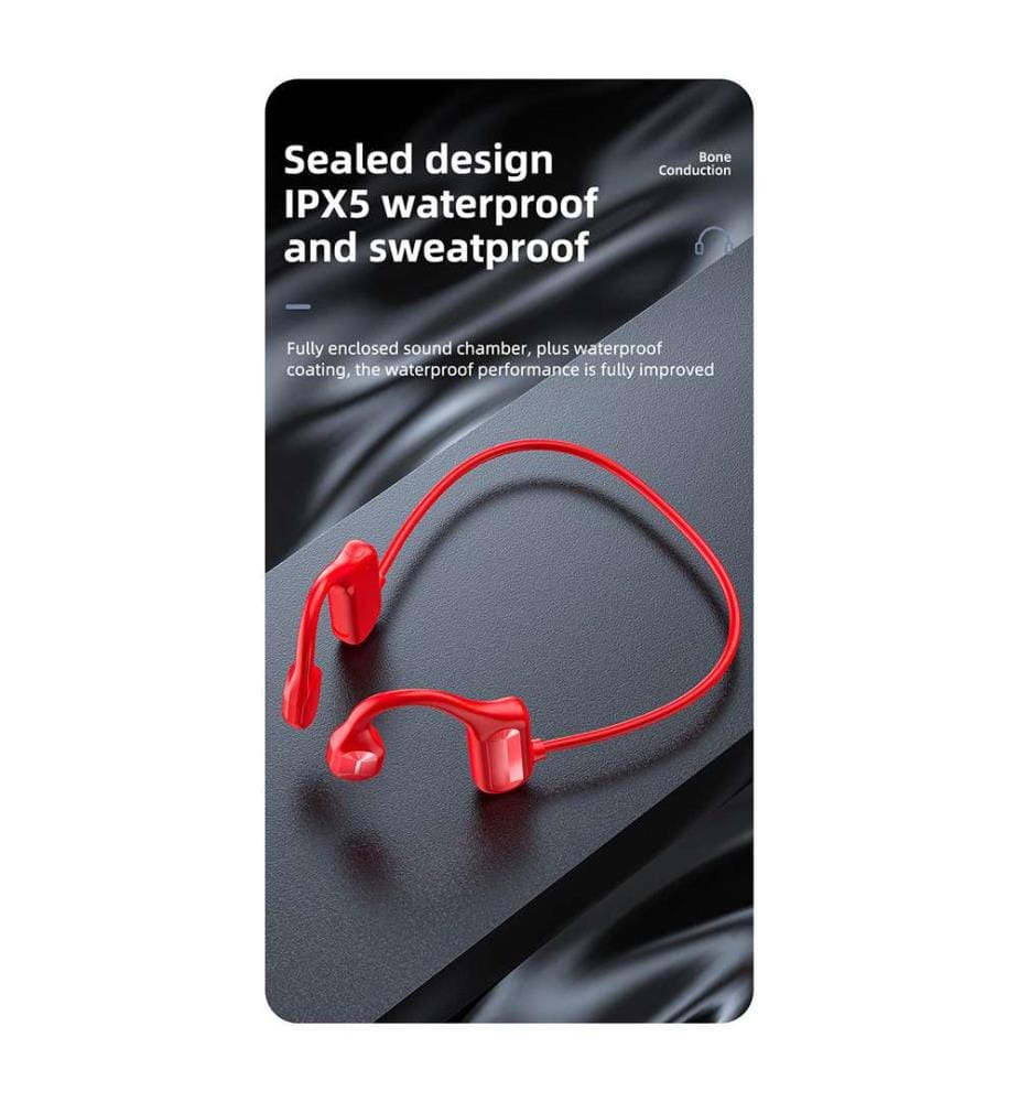 Casque Audio à Conduction Osseuse Bluetooth 5.2 Edition Alpine - Rouge