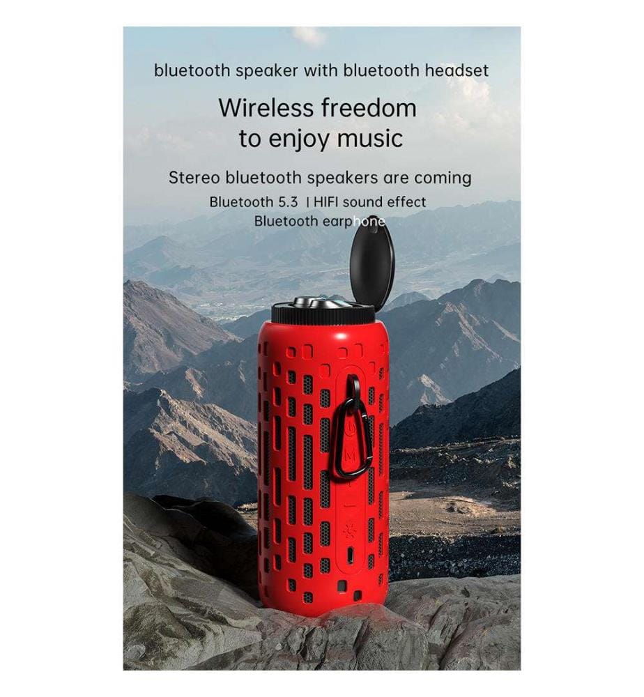 Enceinte Bluetooth 2en1 TWS 15W Lumineuse avec Écouteurs Edition MixParty - Rouge