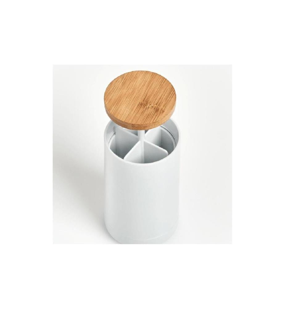 ZELLER - Present Boîte de rangement pour les cotons-tiges Nature/Blanc