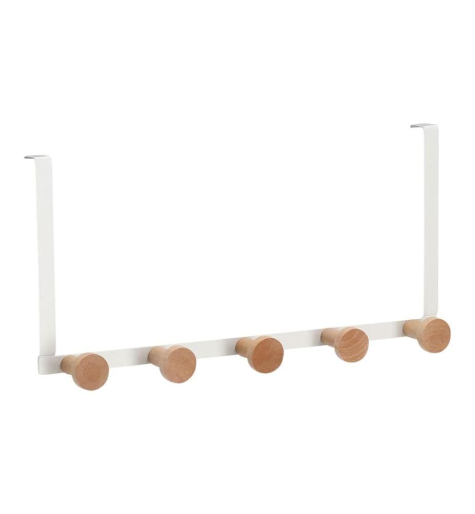 ZELLER - Present Crochet de porte 37,5 x 9 x 18 cm, Nature/Blanc