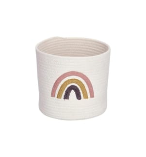 ZELLER - Present Spielzeugkorb Rainbow Weiss 25 x 22 cm