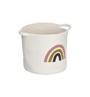 ZELLER - Present Spielzeugkorb Rainbow Weiss 35 x 28 cm