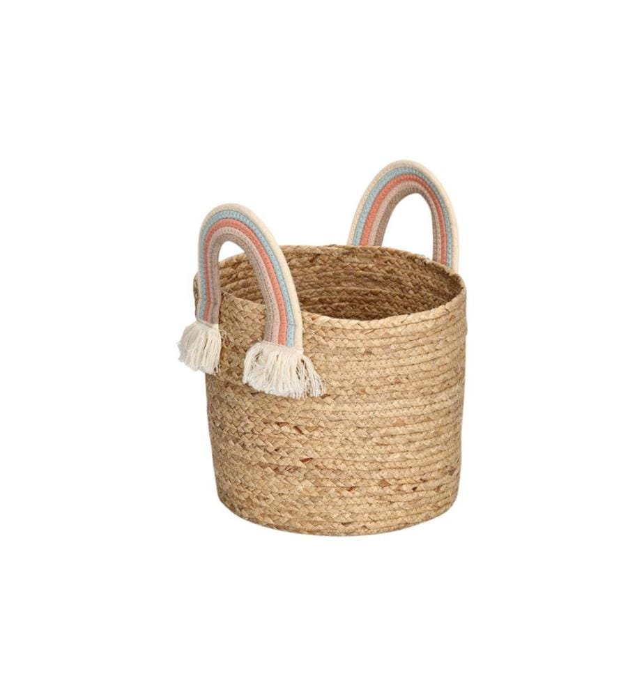 ZELLER - Present Panier à jouets Rainbow Naturel Herbe de mer 30 x 30 cm
