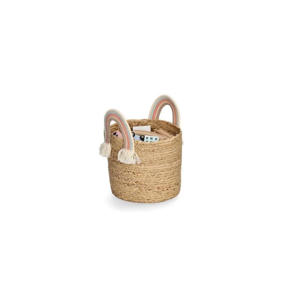 ZELLER - Present Panier à jouets Rainbow Naturel Herbe de mer 30 x 30 cm
