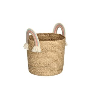 ZELLER - Present Spielzeugkorb Rainbow Natur Seegras 35 x 34 cm