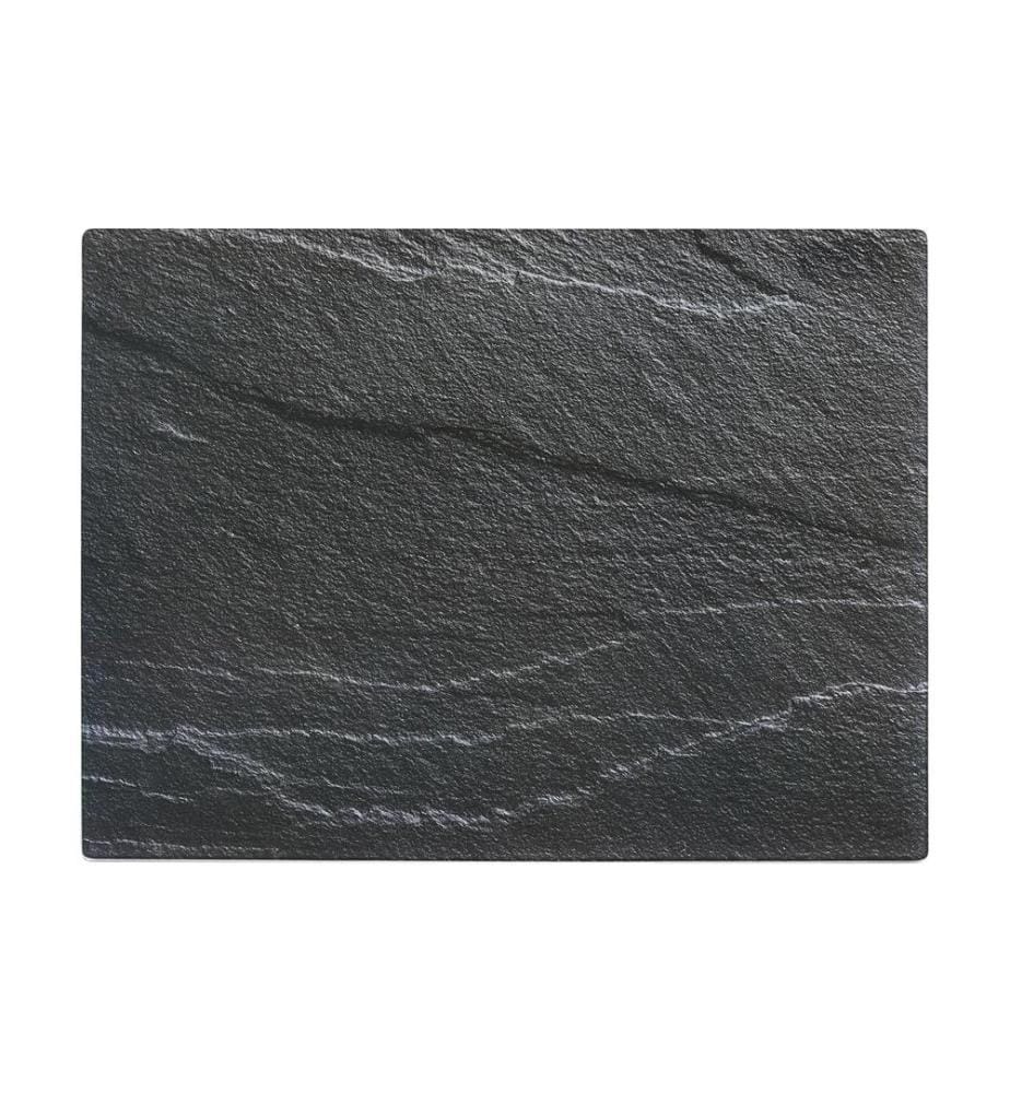 ZELLER - Present Planche à découper Ardoise 40 x 30 cm, verre, anthracite