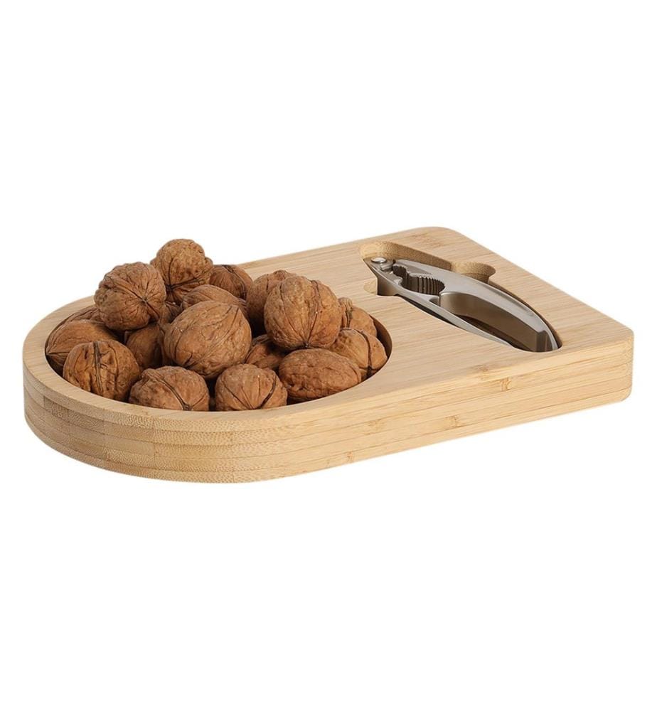ZELLER - Present Nussknacker-Set 2-teilig aus Bambus 26 x 17.5 x 5.3 cm