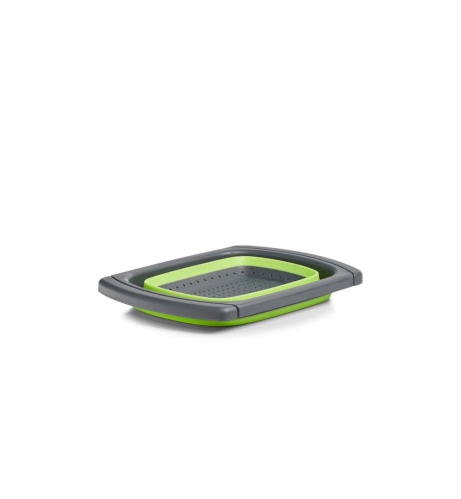 ZELLER - Present Passoire pliante extensible plastique vert/noir Noir/Vert