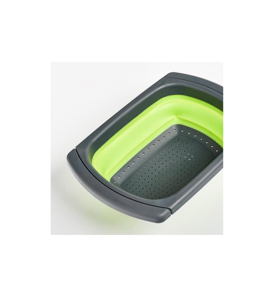 ZELLER - Present Passoire pliante extensible plastique vert/noir Noir/Vert