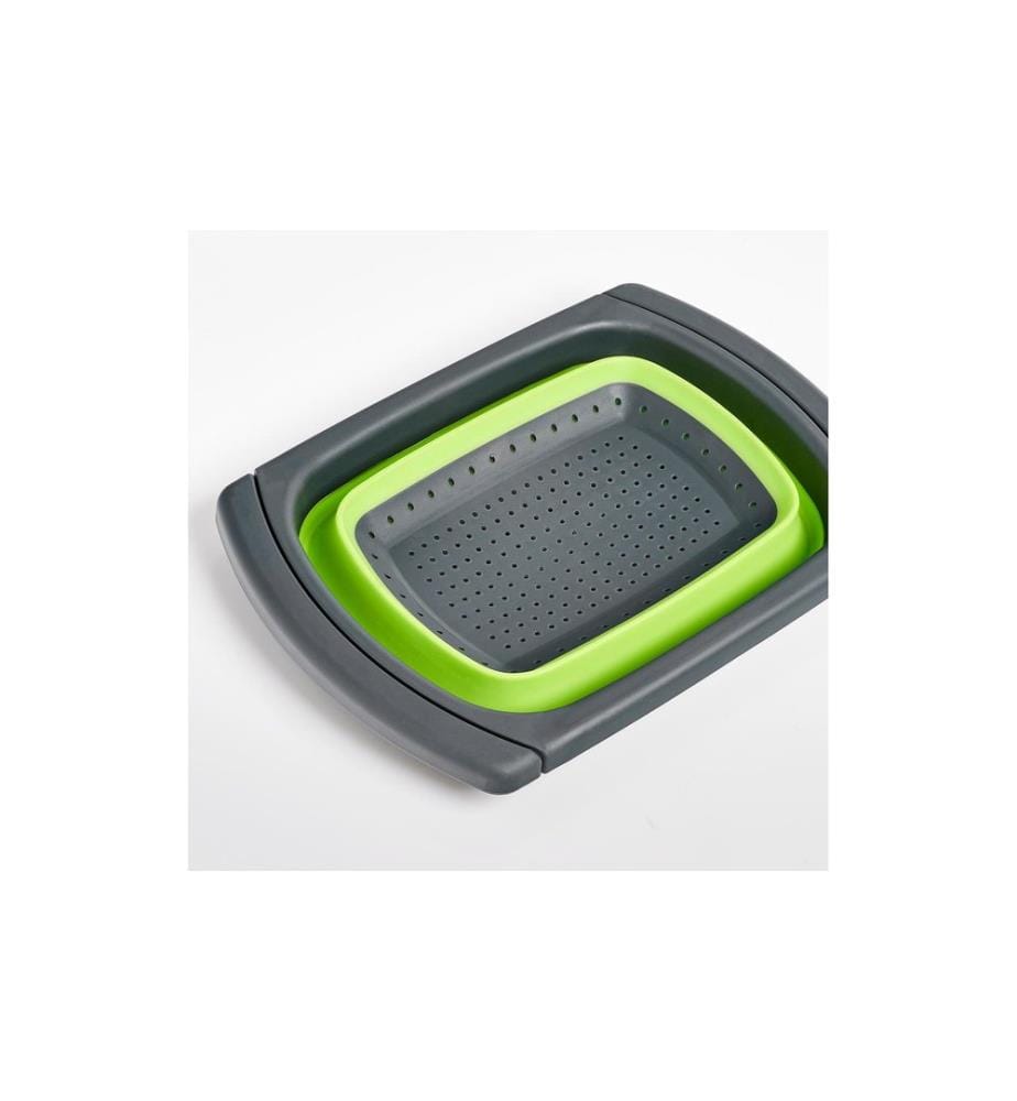 ZELLER - Present Passoire pliante extensible plastique vert/noir Noir/Vert
