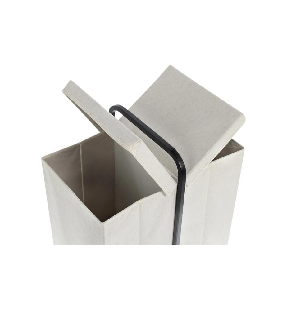 ZELLER - Present Corbeille à lessive Bambou 11.88 l, Blanc/Crème