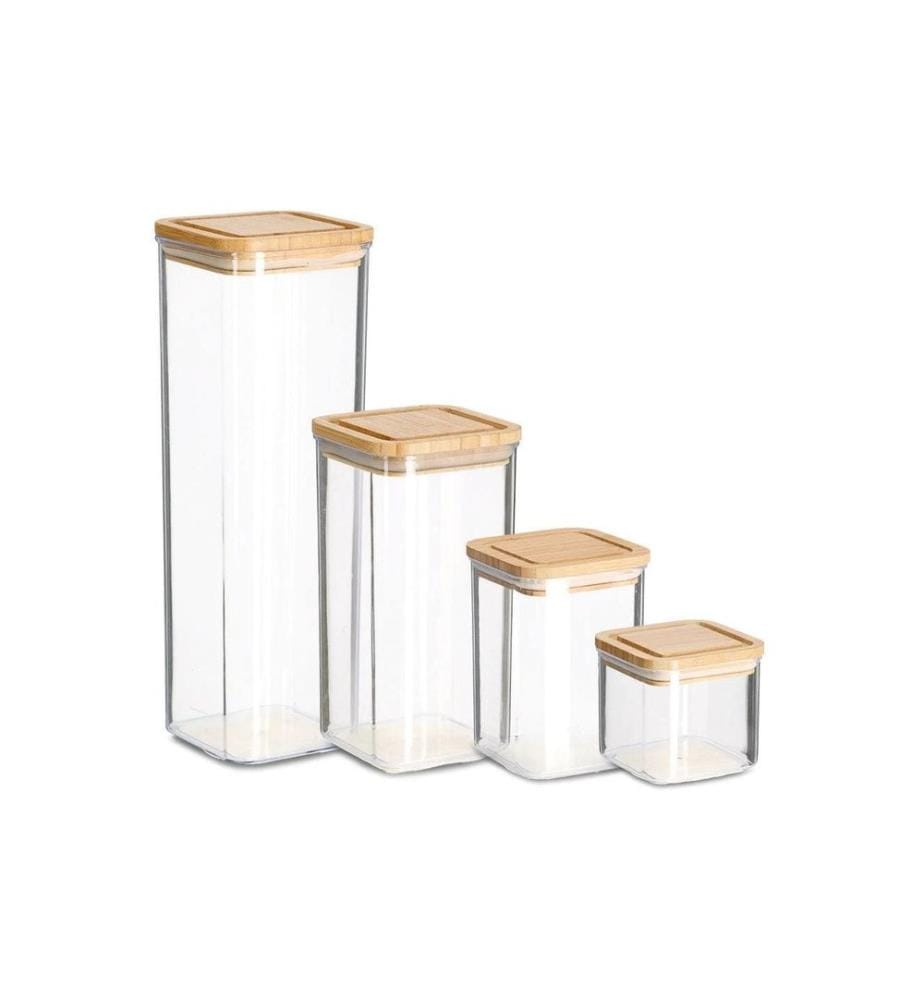 ZELLER - Present Vorratsdose Bambusdeckel 10 x 10 x 14.5 cm, 0.8 l
