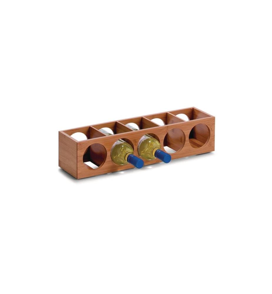 ZELLER - Present Range-bouteilles de vin Empilable pour 5 bouteilles, Brun