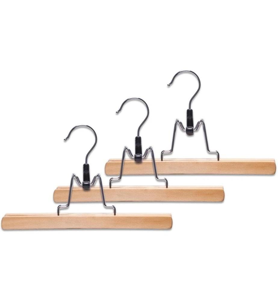 Zeller Present Hosenklemmbügel-Set, 3-tlg., Holz Braun