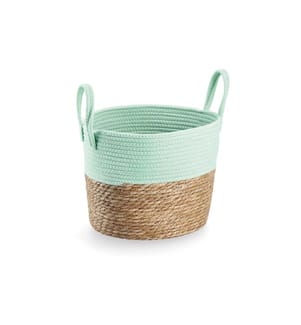 Zeller Present Panier de rangement Coton/jacinthe d'eau Brun/Menthe