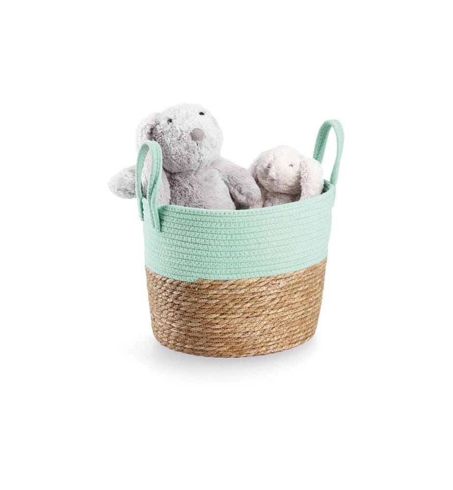 Zeller Present Panier de rangement Coton/jacinthe d'eau Brun/Menthe