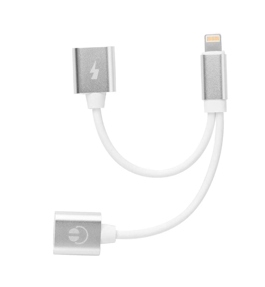 Lightning-Adapter 1 Stecker und 2 Buchsen IOS 11 - Silber
