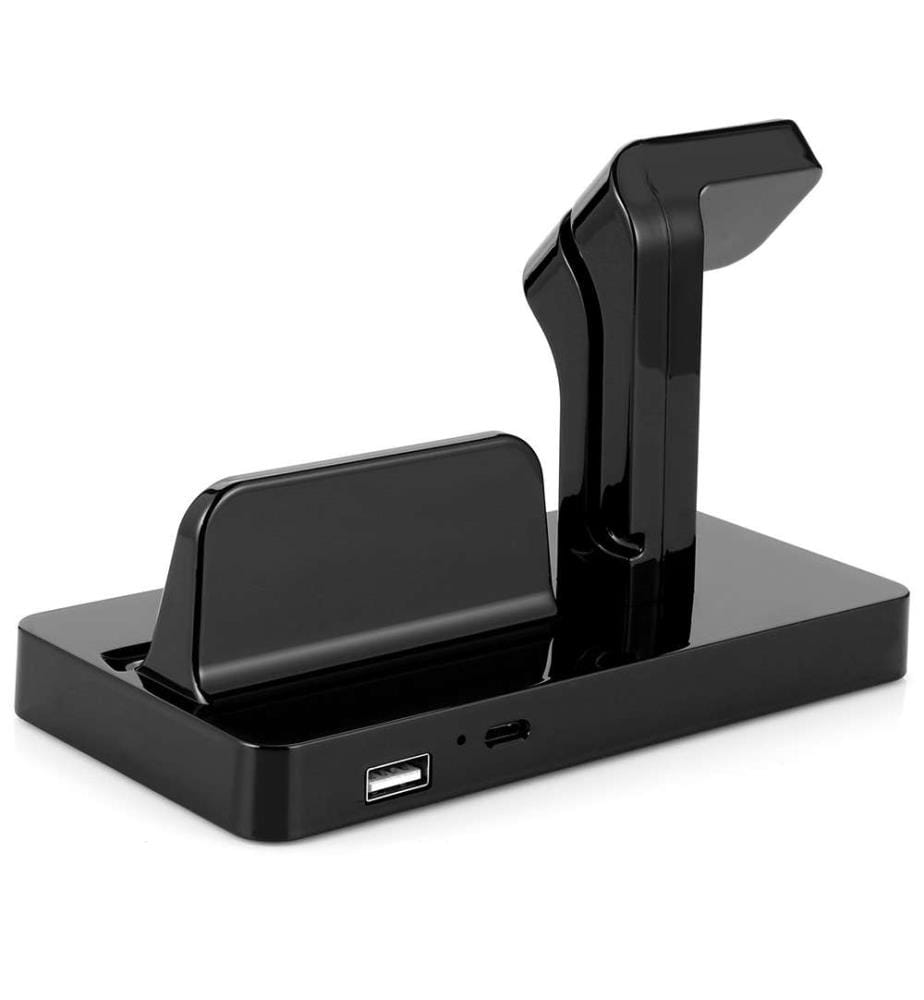 2-in-1-Lade- und Synchronisierungsstation für Apple Watch und iPhone - Schwarz