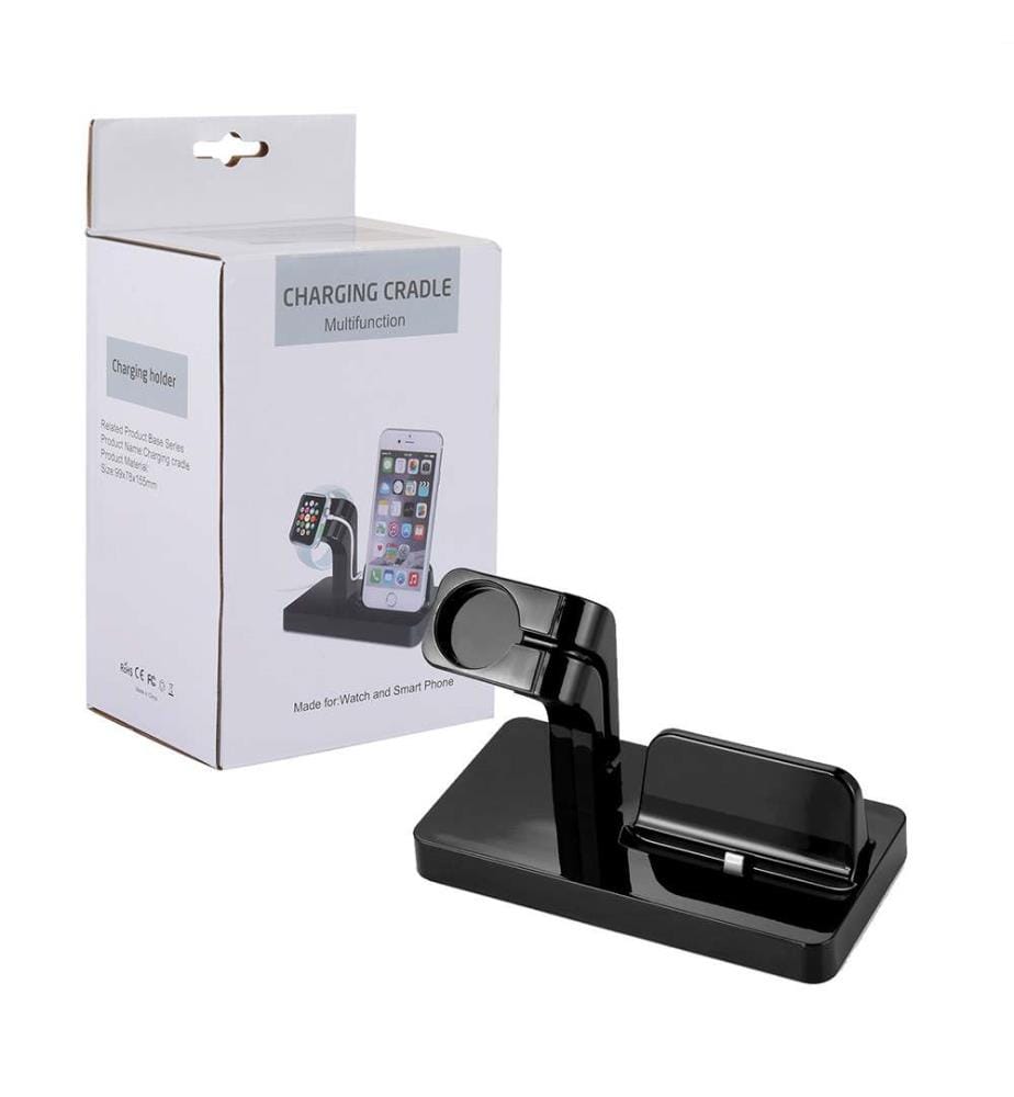 2-in-1-Lade- und Synchronisierungsstation für Apple Watch und iPhone - Schwarz