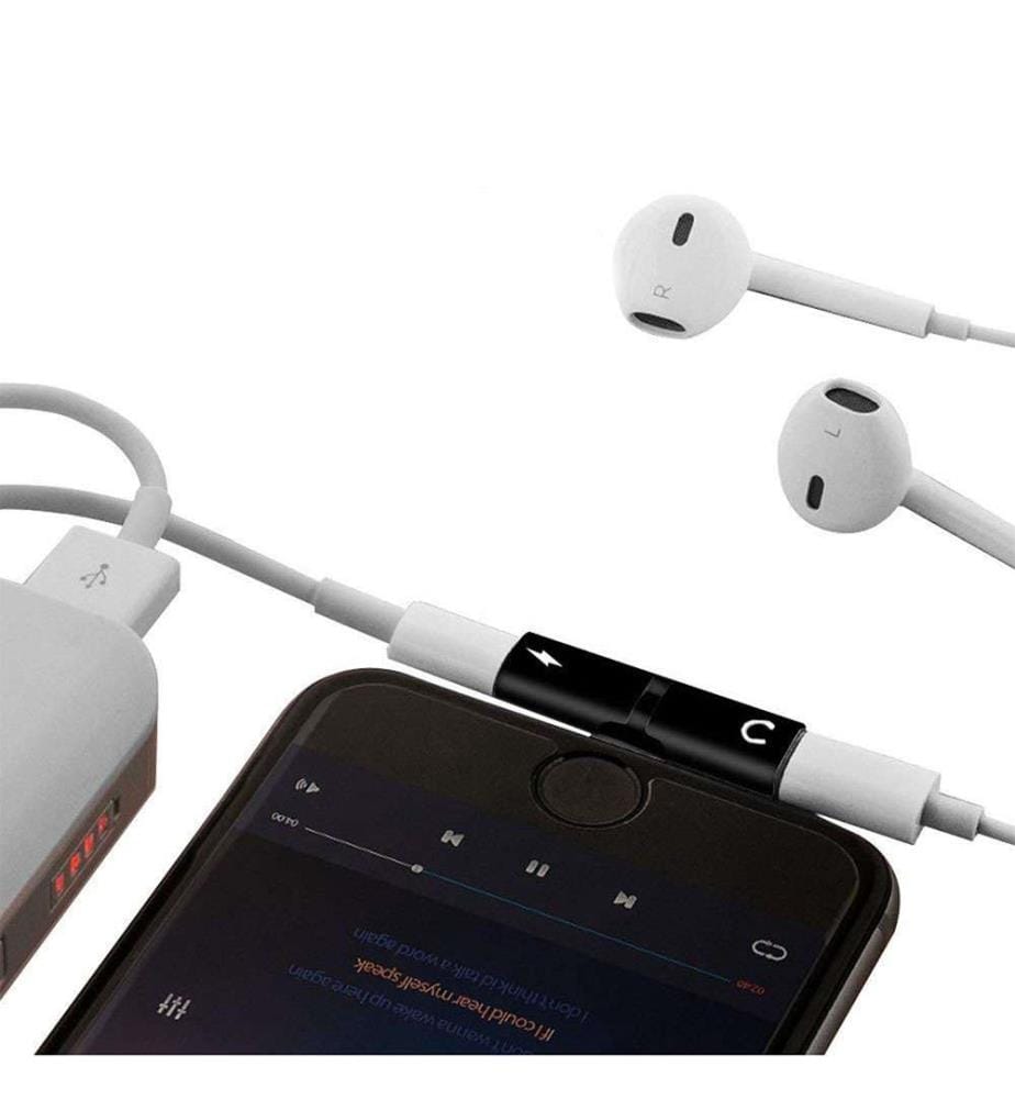Lightning-Adapter 1 Stecker und 2 Buchsen IOS 11 - Schwarz