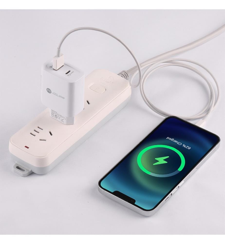 USB + Typ C-Adapter - Weiss