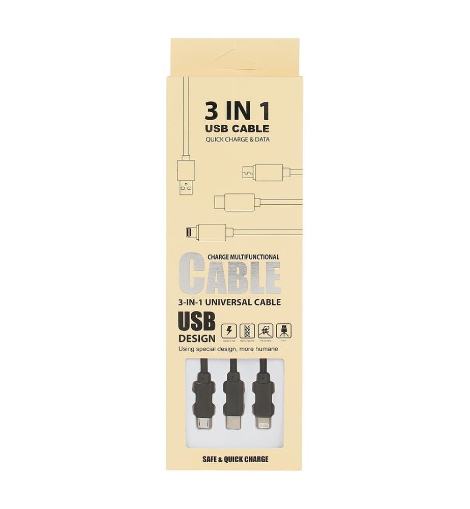 3er-Pack Kabel - Schwarz