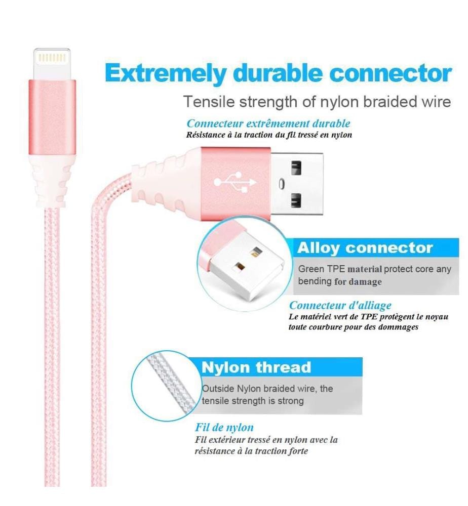 USB-auf-Lightning-Kabel 2 Meter - Pink