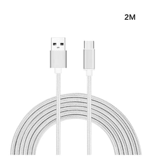 USB-zu-USB-Kabel Typ C 2 Meter - Silber