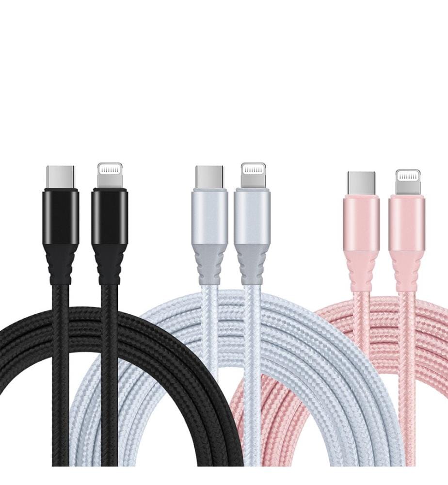 3er-Pack Ultra Fast USB Tricolor C/Lightening Kabel