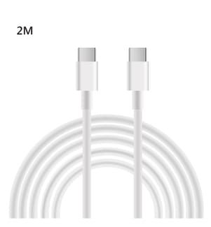 USB C auf USB C Kabel 2 Meter - Weiss