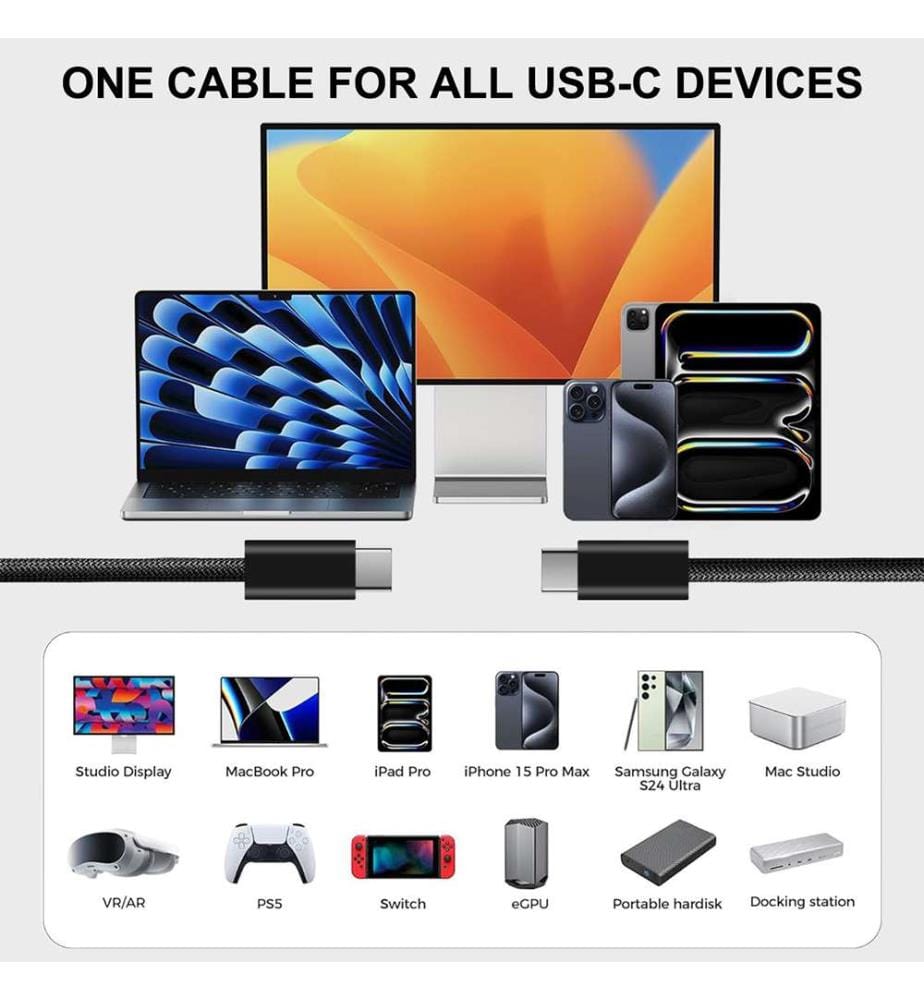 USB-C-Kabel - USB-C - Schwarz