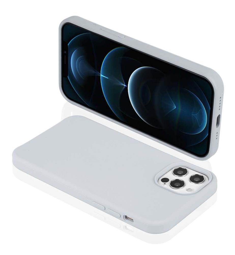 Custodia rigida in silicone per iPhone 12 Pro - Argento
