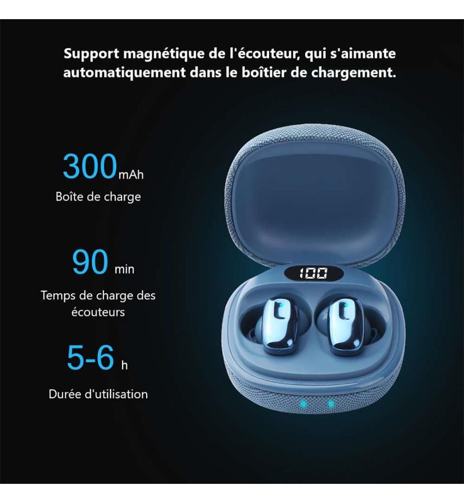 Ecouteurs Bluetooth Avec Reduction de Bruit - Noir