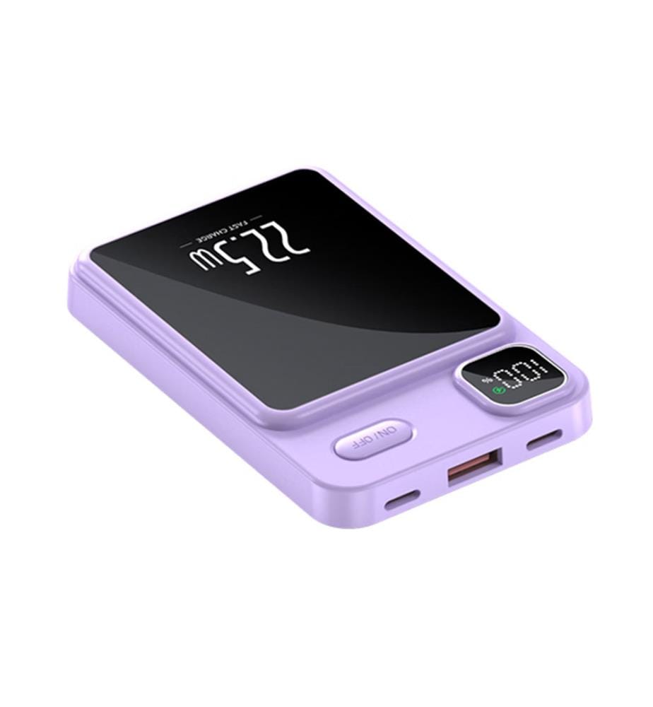 Power Bank 10000 Mah mit Led-Display Magsafe - Violett