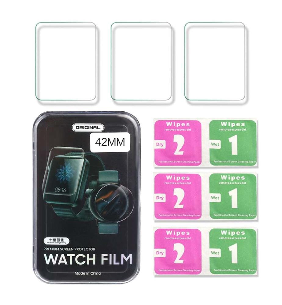 Confezione da 3 protezioni per Apple Watch 42 mm - Trasparente