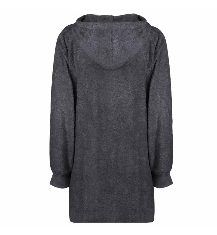 Decken-Hoodie KINN Anthrazit L Baumwolle